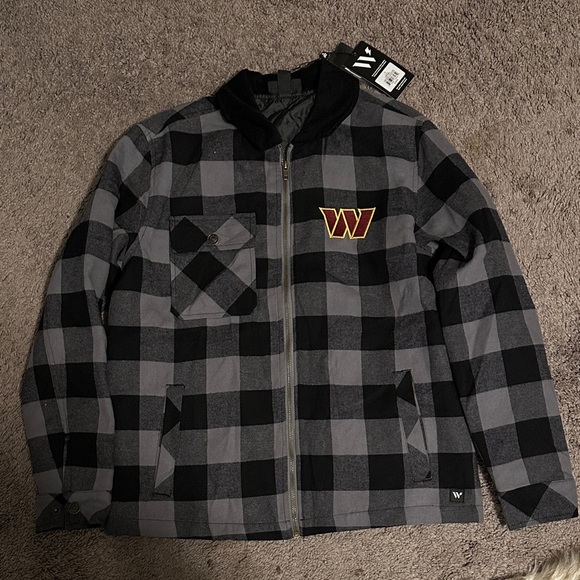NFL Washington Commanders Black and Gray Checkered Jacket - Picture 1 of 6